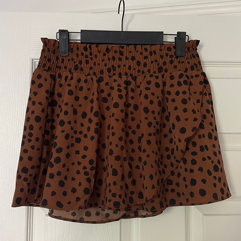 La Miel cheetah high waisted skort never been worn with tags